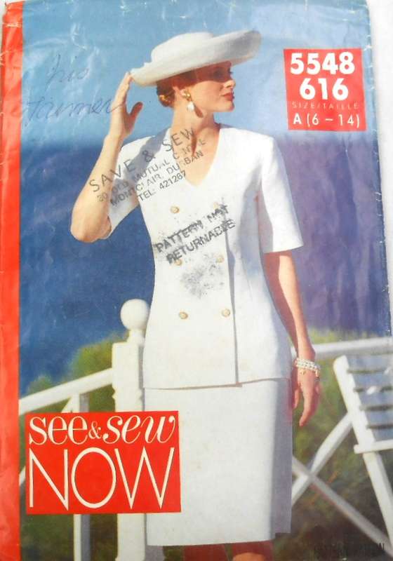 BUTTERICK 5548 TOP & SKIRT SIZE 6-14 COMPLETE CUT TO 14