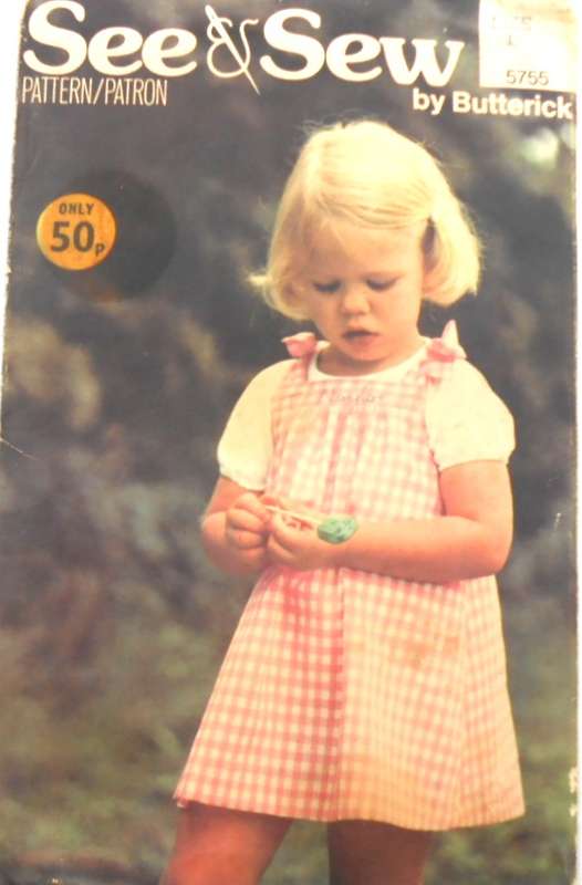BUTTERICK 5755 TODDLER PINAFORE SIZE 1 YEAR COMPLETE