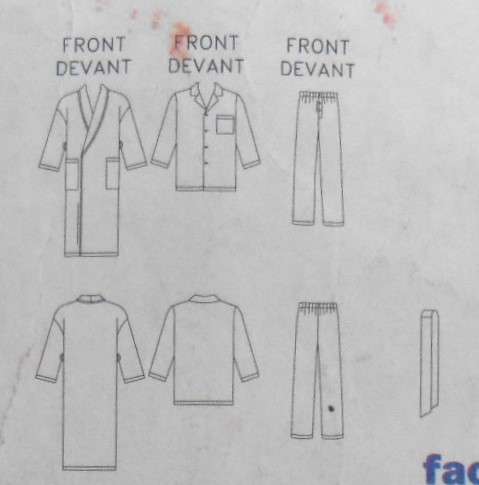 BUTTERICK 4685 ROBE-BELT-TOP-PANTS SIZE XS-S-M (30-40) COMPLETE UNCUT-REFOLDED