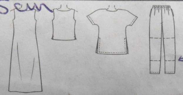 McCALLS 2755  UNLINED JACKET-DRESS OR TOP SIZE 10-12-14 -CUT TO 14 NO PANTS OR SHORTS SUPPLIED