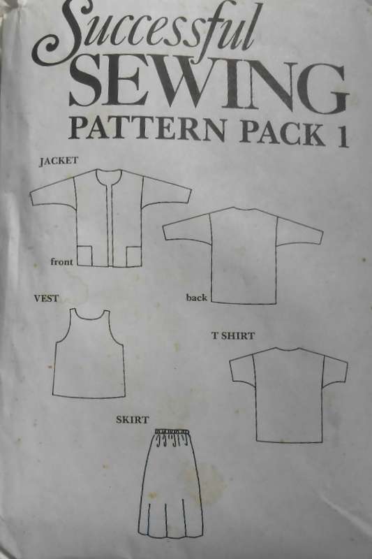 SUCCESSFUL SEWING PATTERN PACK 1- JACKET-VEST-T SHIRT-SKIRT SIZE 8 - 18 COMPLETE-MOSTLY UNCUT VEST