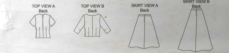 KWIK SEW  K3381 TOPS & SKIRT SIZES XS-S-M-L-XL (80-106 CM) COMPLETE-CUT TO XL  (102-106 CM)