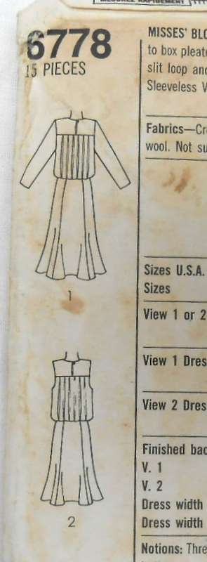 SIMPLICITY 6778 BLOUSON DRESS IN 2 LENGTHS SIZE 10-COMPLETE