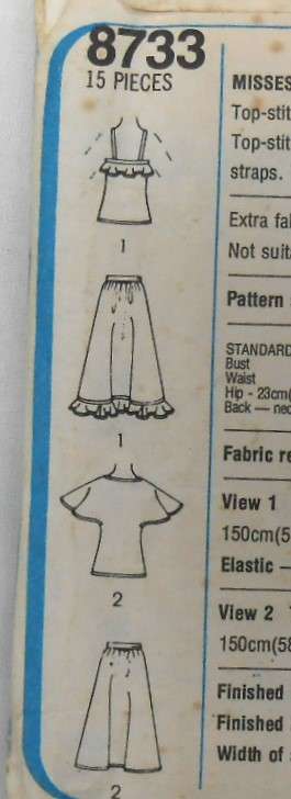 SIMPLICITY 8733 TWO PIECE DRESSES SIZE 10-12-14 COMPLETE-CUT TO 14