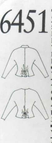 NEW LOOK PATTERNS 6451 TIEBACK TOPS SIZES 8-18 COMPLETE-CUT TO 18