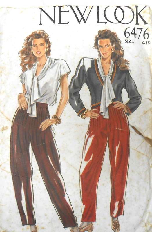 NEW LOOK PATTERNS 6476 SHORT JACKET-TOP-PANTS SIZES 6-18 COMPLETE-TOP CUT TO 10-PANTS CUT TO 12