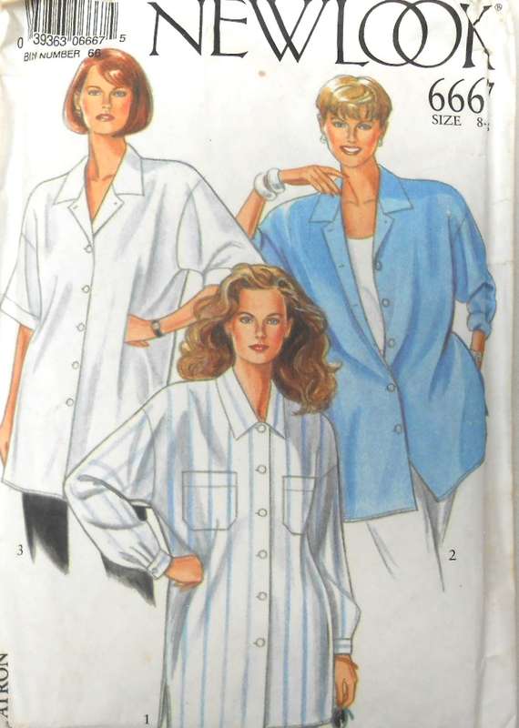 NEW LOOK PATTERNS 6667 OVERSIZE SHIRT SIZE 8-18 COMPLETE-CUT TO 10
