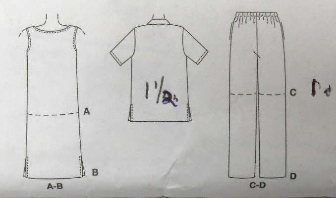 McCALLS 4040 SHIRT-DRESS IN 2 LENGTHS-PANTS IN 2 LENGTHS SIZE 16-18-20 COMPLETE CUT TO 20