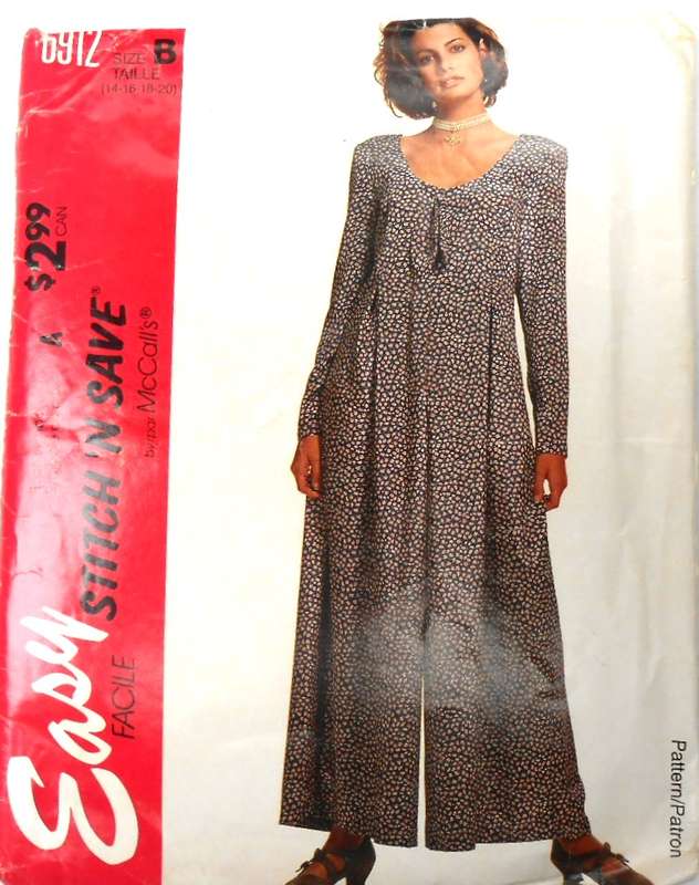 McCall's 6912JUMPSUIT SIZE 14-16-18-20 -COMPLETE CUT TO 20
