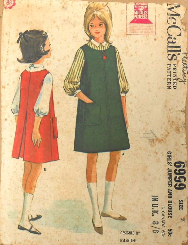 McCall's 6937 GIRLS PINAFORE-BLOUSE SIZE 7 YEARS COMPLETE-ENVELOPE