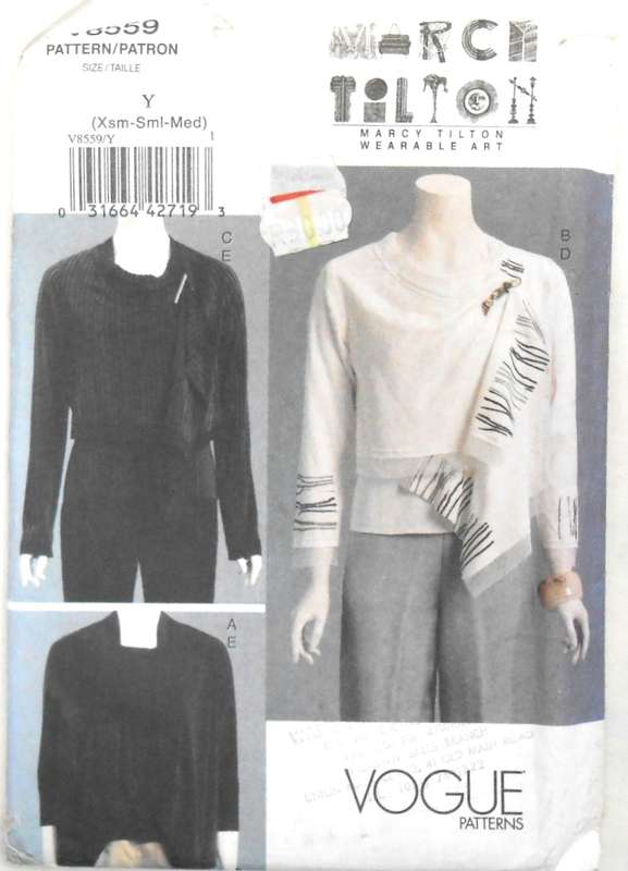 VOGUE V8559 JACKET & TOP SIZE XS-S-M (4-14) COMPLETE-UNCUT-F/FOLDED-NEW STORE PATTERN