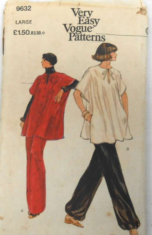 VOGUE 9632 PONCHO & PANTS SIZE LARGE 16-18 COMPLETE