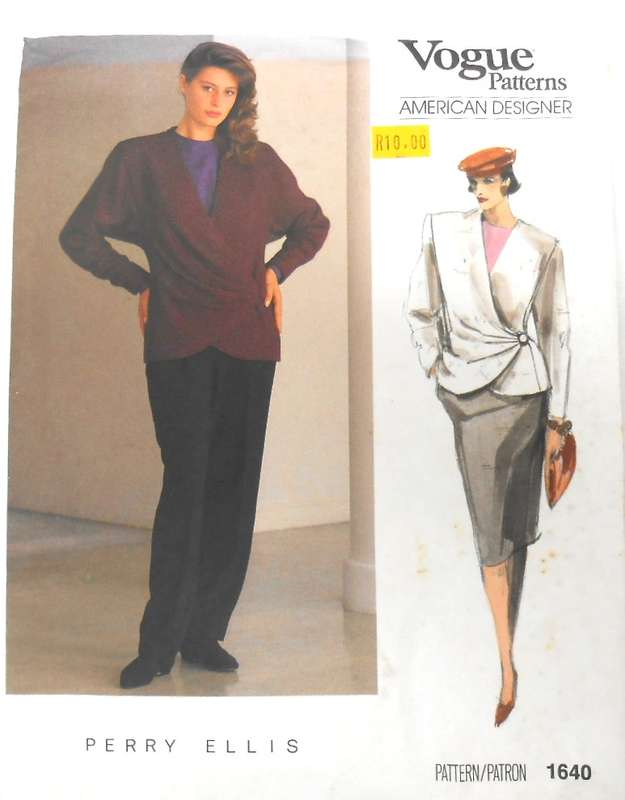 VOGUE 1640 PERRY ELLIS -JACKET-SKIRT-PANTS SIZE 12 COMPLETE-UNCUT-F/FOLDED
