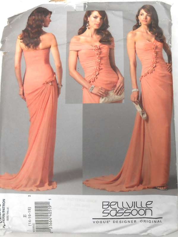 VOGUE V2890 BELLVILLE SASSOON STUNNING DRESS SIZE 14-16-18 -CUT TO 18