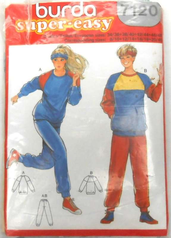 BURDA 7120 KIDS/TEEN TRACKSUIT SIZE 8/10-12/14-16/18-20/40 COMPLETE CUT TO 20/40