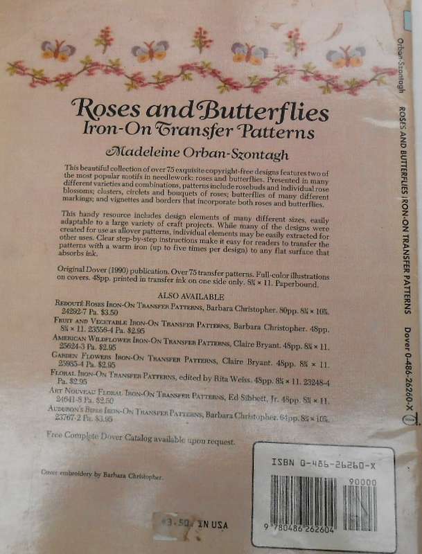 ROSES & BUTTERFLIES-IRON ON TRANSFER PATTERNS BY MADELEINE ORBAN-SZONTAGH