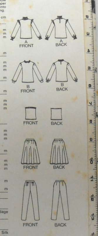 BUTTERICK 3485 BLOUSE-CAMISOLE-SKIRT-PANTS SIZE 8 COMPLETE