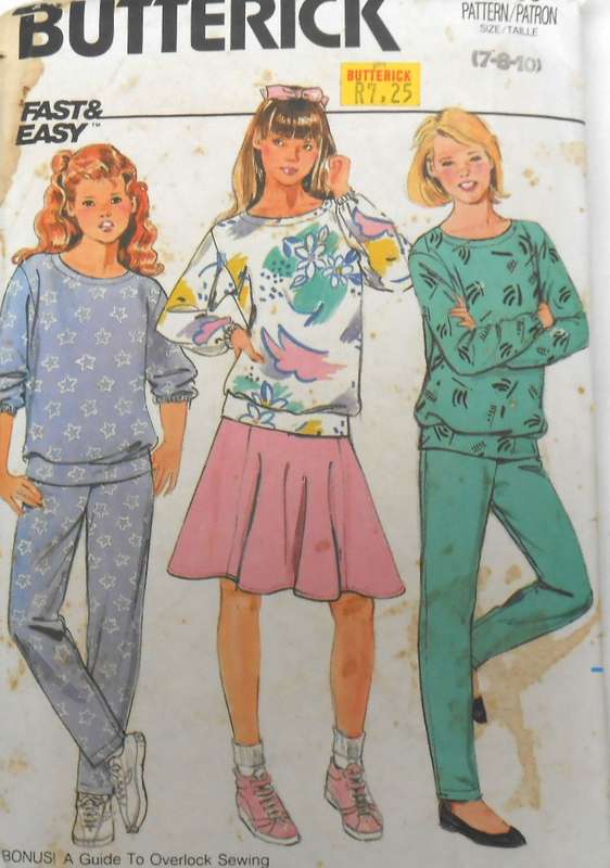 BUTTERICK 3999 GIRLS TOP-SKIRT-PANTS SIZE 7-8-10 YEARS COMPLETE-PANTS HAVE BEEN CUT