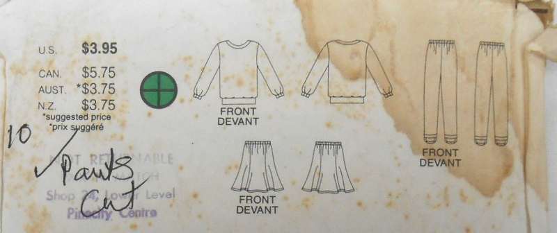 BUTTERICK 3999 GIRLS TOP-SKIRT-PANTS SIZE 7-8-10 YEARS COMPLETE-PANTS HAVE BEEN CUT