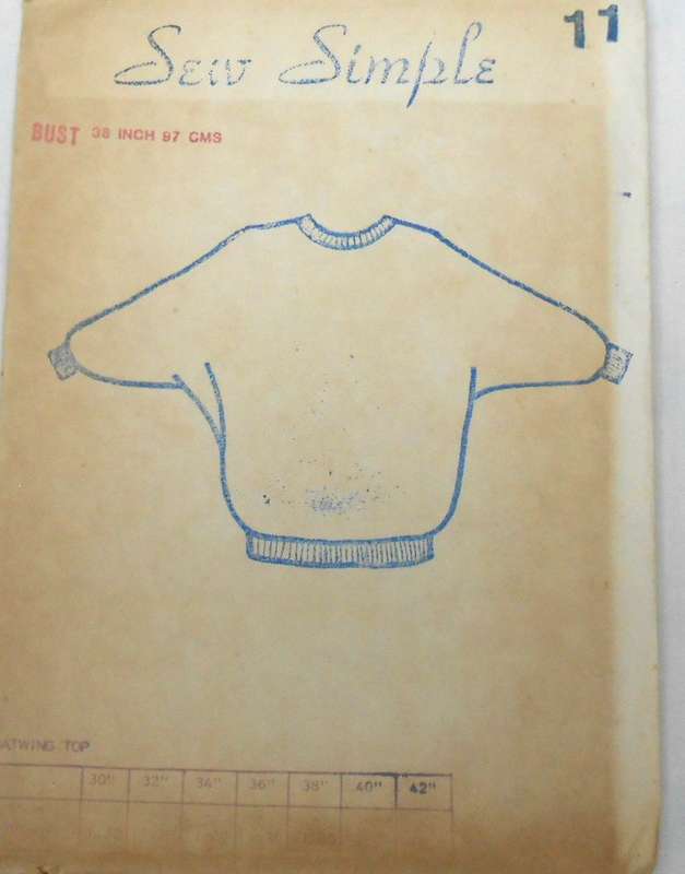 SEW SIMPLE 11 -BATWING TOP SIZE 38" OR 97 CM -COMPLETE
