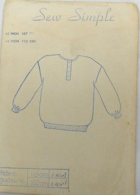 SEW SIMPLE 14 GRANDPA SWEATSHIRT SIZE 42 & 44 OR 107 CM & 112 CM