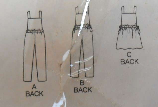 BUTTERICK 4001 TODDLER OVERALLS  & PINAFORE SIZE  1 YEAR  COMPLETE