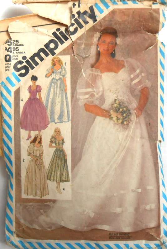 SIMPLICITY 6241 LINED OR UNLINED FITTED BRIDAL DRESS SIZE 10 -SEE LISTING ZIPLOC