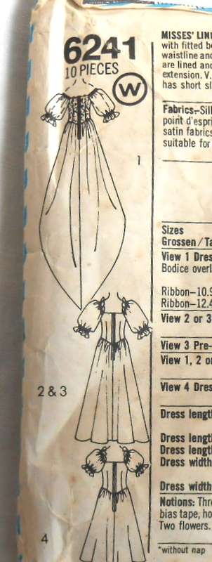 SIMPLICITY 6241 LINED OR UNLINED FITTED BRIDAL DRESS SIZE 10 -SEE LISTING ZIPLOC