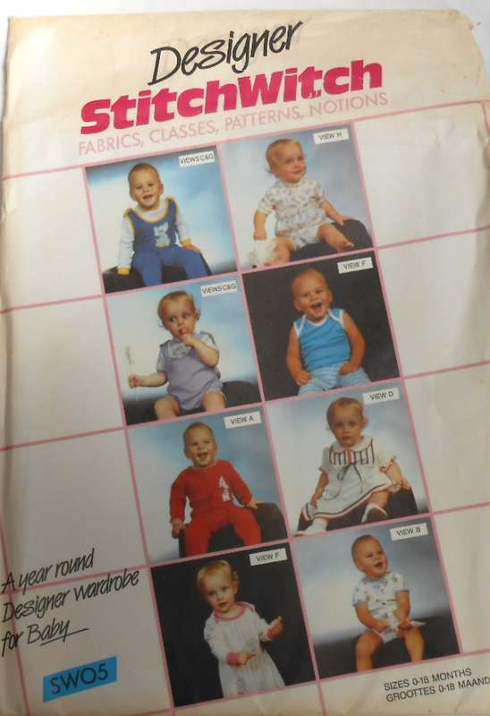 DESIGNER STITCHWITCH SWO5 DESIGNER WARDROBE FOR BABY SIZES 0 -18 MONTHS COMPLETE-UNCUT