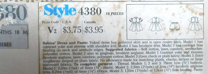STYLE 2886 DRESS WITH STAND COLLAR SIZE 10-12 COMPLETE-UNCUT-F/FOLDED