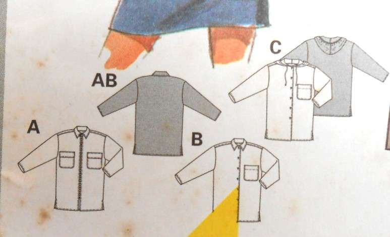 BURDA 3655 HOODIE - SHIRT SIZE 10-20 COMPLETE-UNCUT-F/FOLDED