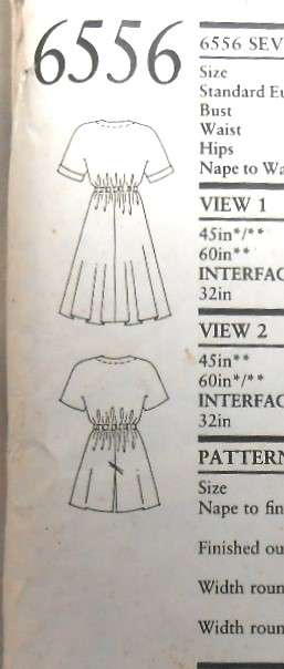 NEW LOOK PATTERNS 6556 DRESS-JUMPSUIT SIZE 8-20 -COMPLETE-CUT TO 20- FEW PATTERN PIECES WIDENED