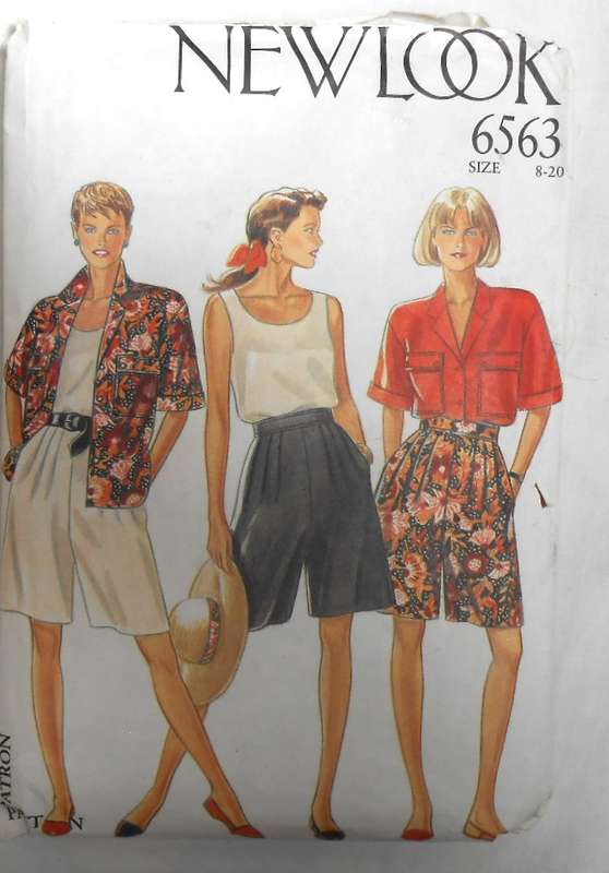 NEW LOOK PATTERNS 6563 SHIRT-TOP-SHORTS SIZE 8-20 - COMPLETE-CUT TO 14