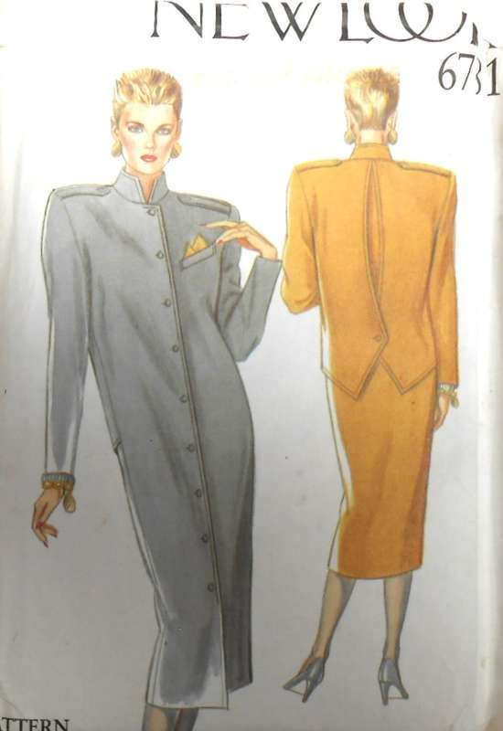 NEW LOOK PATTERNS 6781 STRAIGHT FRONT BUTTON DRESS-STAND UP COLLAR SIZE 8-18 - COMPLETE-UNCUT -F/F