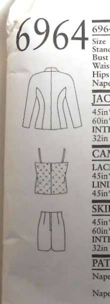 NEW LOOK 6864 JACKET-CAMISOLE-STRAIGHT SKIRT SIZE6-16 - COMPLETE-CUT TO 12