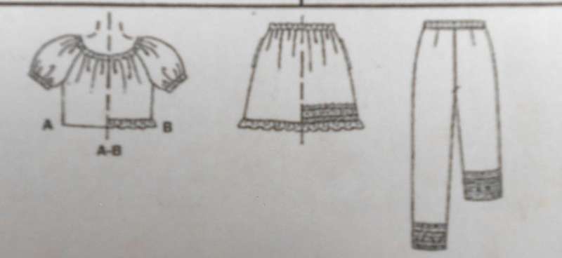 McCALLS 2653 GIRLS TOP-SKIRT-PANTS SIZE 7-8-10 YEARS COMPLETE-COPY COVER WITH REAL PATTERN CUT TO 10