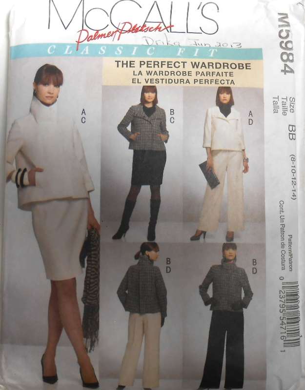 McCALLS M5984 JACKETS-SKIRT-PANTS SIZE 8-10-12-14 COMPLETE-CUT TO 14