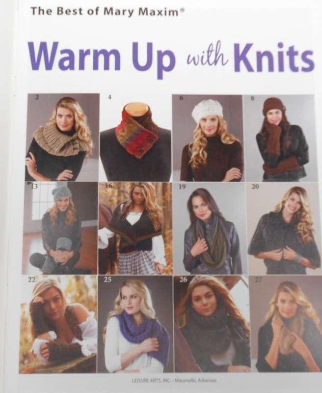 LEISURE ARTS - WARM UP WITH KNITS - MARY MAXIM 36 PAGES