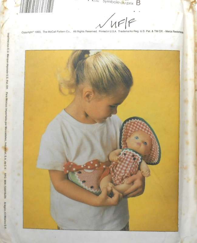 McCALLS CRAFTS 6368 WATERBABES DOLL CLOTHES SIZE SMALL COMPLETE-UNCUT-F/FOLDED