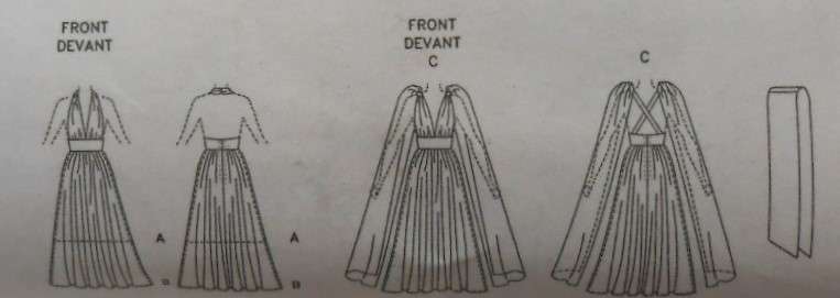 VOGUE  7521 LINED DRESS -CLOSE FITTING BODICE+FLARED SKIRT & SASH SIZE 14 16-18 COMPLETE CUT TO 18
