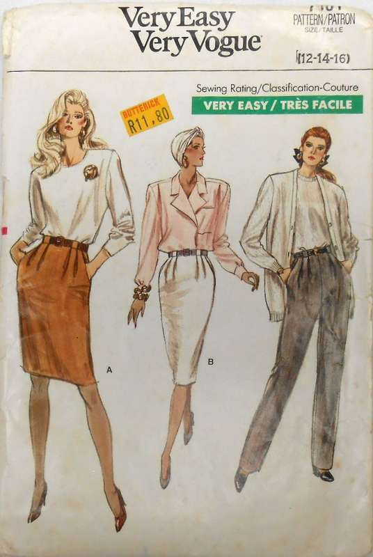VOGUE 7101 SKIRT & PANTS SIZE 12-14-16 COMPLETE CUT TO 16