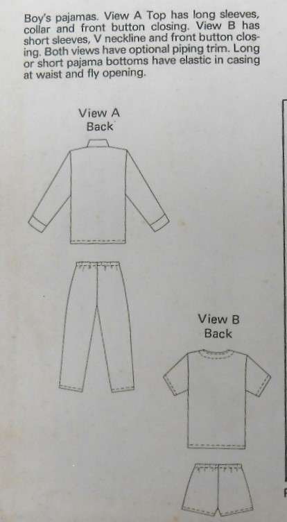 KWIK SEW 1556 BOYS PJS SIZE 4- 7 YEARS COMPLETE CUT TO 7 YEARS