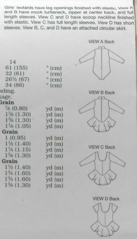KWIK SEW K3508 GIRLS LEOTARDS SIZE 8-10-12-14 YEARS COMPLETE -PART CUT TO 14-ZIPLOC