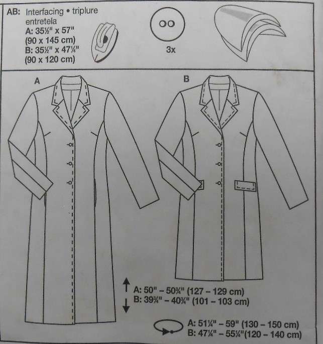 BURDA 8758 LADIES LONG COAT SIZE 8-18 COMPLETE CUT TO 18 - PATTERN TAPED
