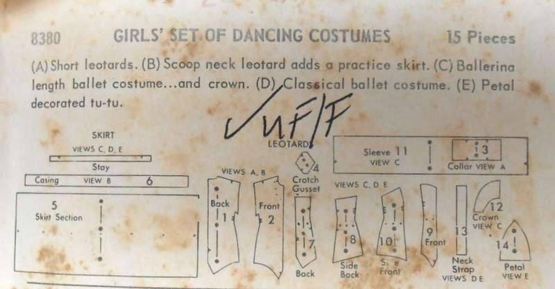 VINTAGE BUTTERICK 8380 GIRLS SET OF DANCING COSTUMES SIZE 6 YEARS BREAST 24 COMPLETE-UNCUT-F/FOLDED