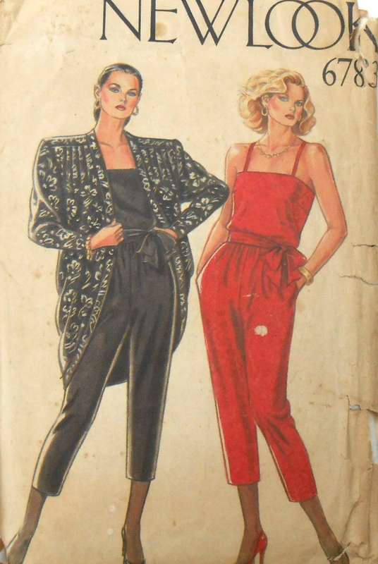 NEW LOOK PATTERNS 6783 SHOESTRING STRAP JUMPSUIT AND JACKET SIZE 8-18 COMPLETE-CUT TO 10