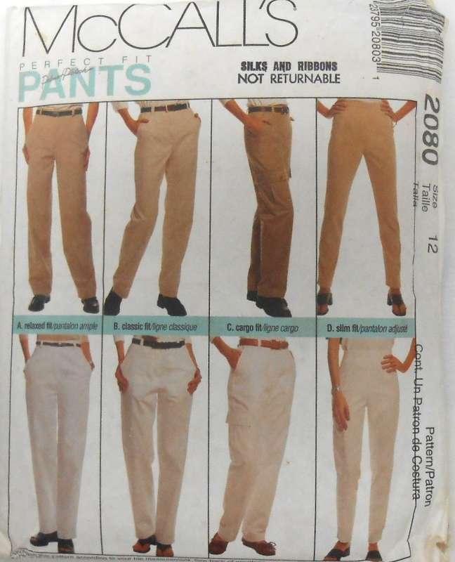 McCALLS 2080 RELAXED FIT PANTS SIZE 12 COMPLETE