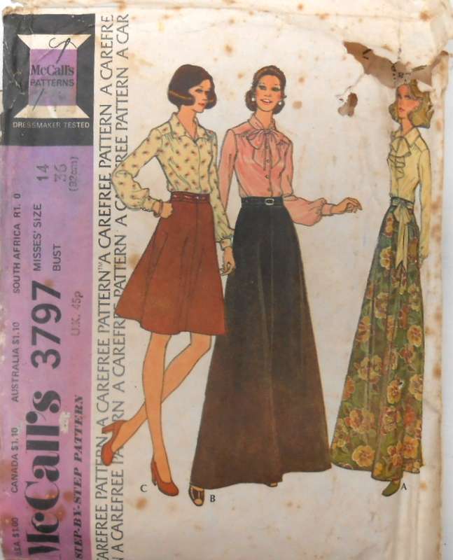 McCALLS  3797 SET OF BLOUSES SIZE 14 BUST 36 NO SKIRT PATTERN