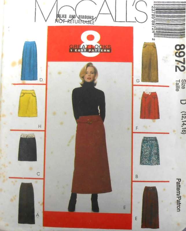 McCALLS 8972 SET OF SKIRTS SIZE 12-14-16 COMPLETE-CUT TO 14