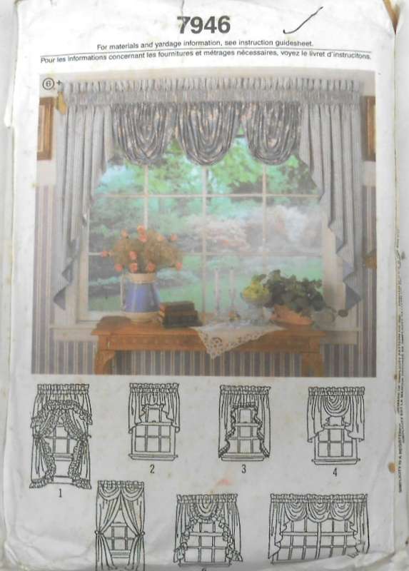 SIMPLICITY 7946 SIX CURTAIN PACKS - ONE SIZE COMPLETE-ZIPLOC